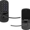 Yale Assure Lever Entry Door Handle with Wi-Fi Connected Physical Keypad, Black Suede Smart Door Lock with Handle, Back-Up Key, YRL216-WF1-BSP