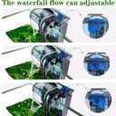AQQA Aquariums Power Filter 74GPH,External Hang On Fish Tank Sponge Filter with Surface Skimmer,Adjustable Flowrate 3-Step Cascade Aquarium Filtration for Freshwater Saltwater 5-10 Gallon