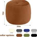 MeMoreCool Stuffed Round Pouf Ottoman Foot Rest, Floor Pouf Foot Stool with Soft Foam Chunk Filling, Round Small Ottoman Footstool Circle Footrest for Couch Living Room, Corduroy Coffee