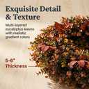 22 Inch Full and Lush Fall Wreath for Front Door, Eucalyptus Foliage with Red Hydrangea and Red Apple Leaves, Autumn Door Decor for Home, Porch, Wall and Entryway