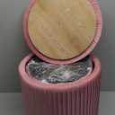 Round Ottoman with Storage Set of 2,Vanity Stool with Storage for Bedroom, Ottoman Coffee Table,Small Velvet Foot Stool for Living Room, Pink
