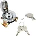6 Terminals Ignition Switch for 73-Up Harley-Davidson Big Twins FL 71501-73, Chrome