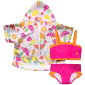 Tommy Bahama Girl's Swimsuit and Cover Up Set - Bathing Suit and Zip-Up Hooded Cover Up Bundle for Kids and Toddlers, 10/20