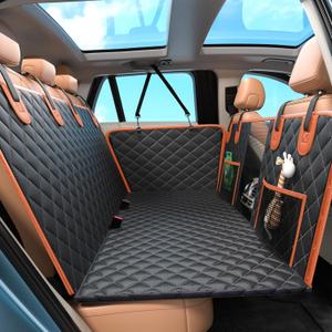 Voivey Waterproof Back Seat Extender for Dogs, 2025 Upgrade Up to 500lbs Dog Car Seat Cover for Back Seat with Dog Car Seat Belt, Anti-Scratch! Safer! Easy to Use & Clean