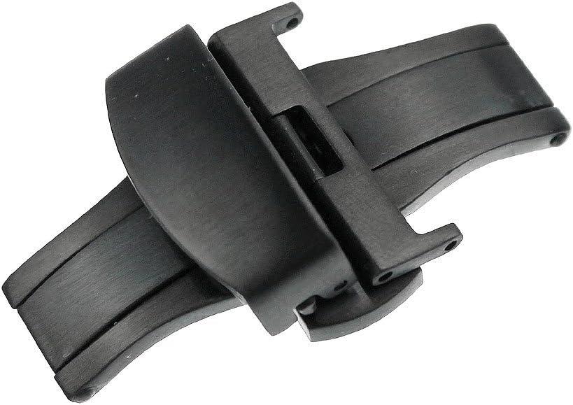 RECHERE Brushed Matte Push Button Butterfly Deployment Clasp for Leather Watch Band Strap