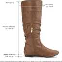 SUEDI Women's Slouchy Knee High Boots Pull On Flat Boots Side Zipper Fall Boots for Women