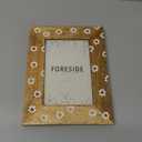 Foreside Home & Garden White Flower Pattern 4x6 Inch Wood Decorative Picture Frame FFRD09976, Natural