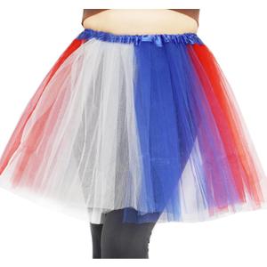 2 x Plus Size Women Adult Red White Blue Running Tutu Skirt,Teens 4th of July Tutu L/3XL USA Star Tulle Skirt Patriotic Costume