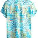VATPAVE Mens Casual Hawaiian Floral Shirts Short Sleeve Button Down Tropical Shirts Beach Summer Shirts (Blue, XXL)