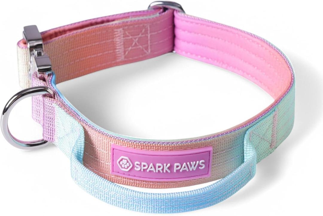 Spark Paws Tactical Dog Collar - Heavy Duty, Premium Quality, Thick and Durable for Large and Medium Dogs - Pastel Icing - XS - 1" (XS: 20-40lbs [1" wide])