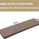 PURE ERA Carpet Stair Treads Ultra Plush 8" X 30" Soft Indoor Stair Protectors Pet-Friendly Non-Slip Skid Resistant Tape Free Washable Reusable(14 Pieces, Brown)