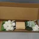 Ling's moment Artificial Greenery Stems Box Set, 86pcs with 6 Kinds of Faux Greenery Picks for DIY Bridal Bouquets Wedding Floral Arrangement Table Centerpieces, Green & White