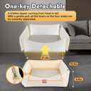 Calming Dog Bed for Medium Dogs,All-Season Leather,Non-Slip One-Key Detachable Washable Dog Bed for Small Dogs Cat Pet Beds with Sides and Cover (White, Medium)