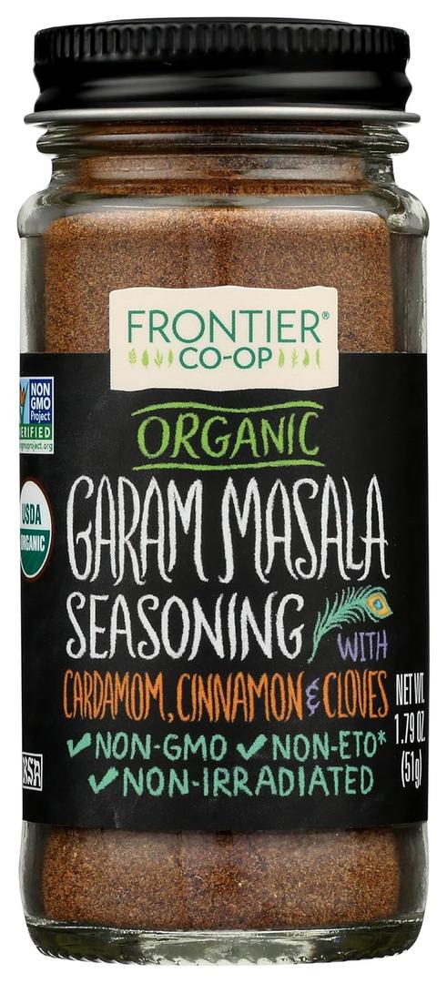 Frontier Herb Organic Garam Masala Seasoning, Kosher, USDA Certified Organic, Non-GMO, 1.79 Ounce (Pack of 12) (EXP 03/01/28)