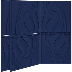 BUBOS 6-Pack Art Acoustic Panels, Self-Adhesive Sound Panels, 23.6"x23.6"