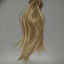 BARSDAR Straight Wrap Ponytail Extension - 18 Inch Long Straight Wrap Around Ponytail for Women - Synthetic Blonde Clip in Ponytail Hair Extensions Hairpieces Daily - Light Ash Blonde Mixed