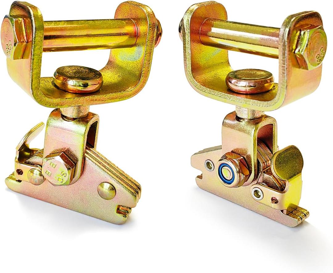 2 Pack E-Track Roller Idler Fitting, Heavy Duty Swivel Tie Down Anchors Fit E Track Ratchet Straps, Wheel Straps - Trailer Tie-Down for ATV, UTV, Car, Enclosed Trailers, Truck, Flatbeds