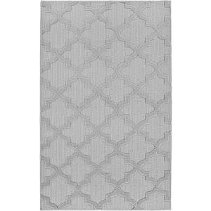 Garland Rug Quatro Silver 5' x 8' Cut-Loop Trellis Area Rug Soft, Comfortable, Stylish & Budget-Friendly Rug in a Beautiful Solid Grey Silver