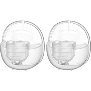 PDFans Wearable Breast Pump Accessories Replacement Parts Milk Collector Cup Flange 24mm Compatible with Mommed TSRETE S21/S19/S18 Pump, 2 Sets, Bonus Duckbill Valve&Silicone Diaphragm