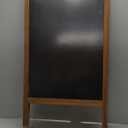 A Frame Chalkboard Sign, 40"x20" Extra Large Sidewalk Chalk Board, Wooden Standing ChalkBoards Set with Markers, Double-Sided Magnetic Blackboard for Cafs, Weddings, Party Guide, Brown