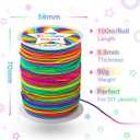 2 x 2 Rolls of Rainbow Elastic String for Bracelets, 200m Stretchy Colorful Thread for Jewelry Making, Colored Stretch Cord / String for DIY Bracelets
