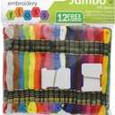 Essentials By Leisure Arts and Iris Embroidery Floss Jumbo 105 Pack - 6 Strand Colorfast Cotton Thread with Bobbins for Cross Stitch, Embroidery, DIY Crafts