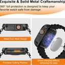 YIJDACASE [Metal Armor] Waterproof Case for Apple Watch Ultra 3/2/1 49mm, Military-Grade Shockproof Bumper Built-in Glass Screen Protector, 360 Full Protective Anti-Crack Cover for Sport, Black
