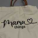 Tote Bag For Women Large Shoulder Canvas Tote Bag with Leather Handles Reusable Grocery Bags for Vacation, Shopping, 16.1’’ X13.3"