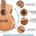 Ukulele Concert Mahogany Bundle 23 inch Ukelele for Beginners Adults Professional Four String Wooden Hawaiian Starter Uke Kit, by Vangoa