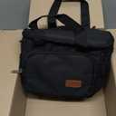 Femuar Reusable Lunch Box for Men/Women - Insulated Lunch Bag Leakproof Lunchbox for Work Office Picnic Beach - Freezable Lunch Cooler Bag with Adjustable Shoulder Strap - Black (Medium Size)