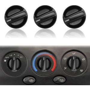 3Pcs AC Heater Blower Fan Control Knob Compatible with 2000 2001 2002 2003 2004 2005 2006 Toyota Tundra Climate Control Knob 55905-0C010