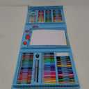 VigorFun Art Supplies, 240-Piece Drawing Art Kit, Gifts Art Set Case with Double Sided Trifold Easel, Includes Sketch Pads, Oil Pastels, Crayons, Colored Pencils, Watercolor Cakes, Stickers (Cyan)