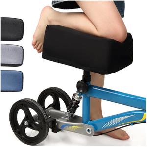 Knee Scooter Cushion Cover - Soft and Comfortable Knee Scooter Pad with Removable 2'' Thick Memory Foam Cushion (Black)