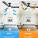 Depuley Ceiling Fans with Lights: 52-inch Smart Ceiling Fan with Remote/APP/Alexa Control - Flush Mount Ceiling Fans 3 Blades DC Motor Dimmable for Bedroom Living Room Outdoor (Black)
