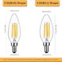 Brtstiun Dimmable E12 LED Bulb Candelabra Bulbs 40Watt Equivalent, 2700K Soft Warm White, 4W B11 Chandelier Light Bulbs, LED Candle Lamp for Bedroom, Kitchen, Ceiling Fan, 12 Pack