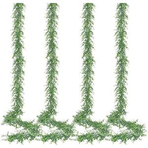 MARTINE MALL Eucalyptus Garland, 5 Pack 24FT Artificial Greenery Garland Eucalyptus Leaves Vines, Faux Hanging Garlands for Wall Table Arch Wedding Backdrop Party Home Decor (Grey Green)