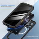 Lanhiem Magnetic for iPhone 16 Pro Case, Built-in Privacy Screen Protector, IP68 Waterproof Dustproof Case, Compatible with MagSafe, Anti-Spy Full Body Phone Case for iPhone 16 Pro 6.3", Black