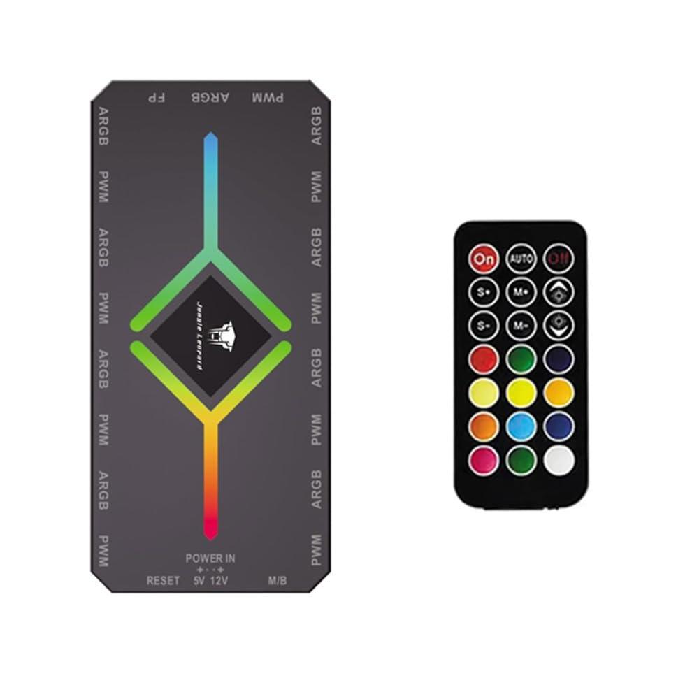 ShakingTank ARGB and PWM Fan Hub Controller9 Ports PC Fans Hub with Controller and SATA Power Input, Magnetic backplane Splitter 5V 3PIN RGB Case Fan Hub