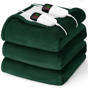 Heated Electric Blanket Queen Size - 84" x 90" Heating Blanket with Dual Control, 10 Heating Levels & 8 Hours Auto Off, Soft Warm Flannel Blanket, Christmas Birthday Gifts for Senior Grandma (Jasper)