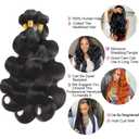 12A Body Wave Human Hair 4 Bundles 18 20 22 24 Inch 100% Remy Virgin Hair Weaves Extensions Body Wave Bundles Human Hair Soft And Silky Natural Black