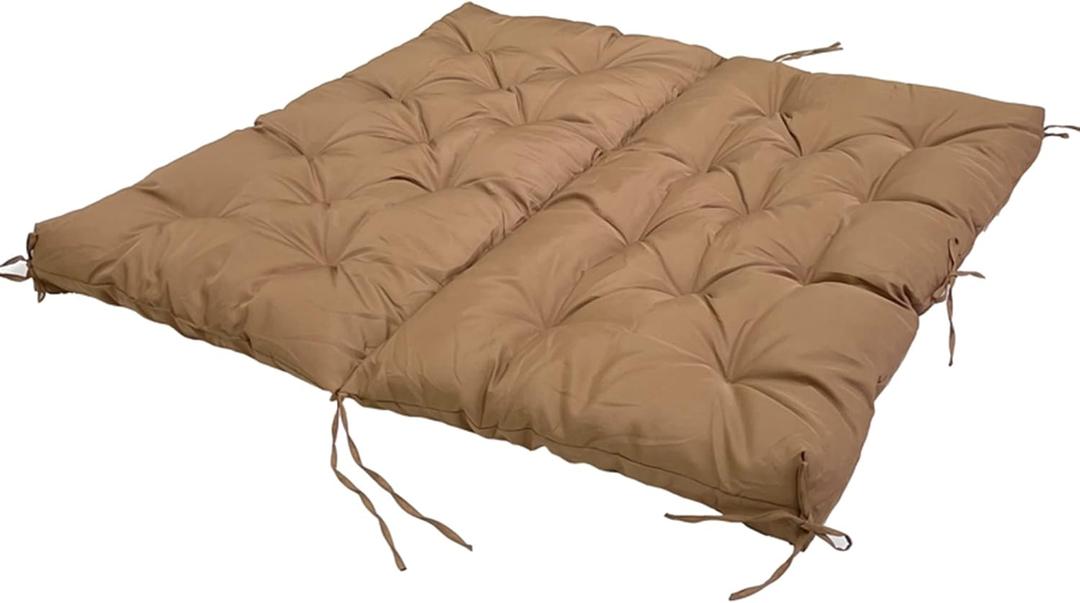 Garden Bench Cushion Swing Replacement Cushion with Backrest 2/3Seater Canopy Swing Seat Pad Outdoor Patio Furniture Cushion Non-slip Cushion Thick Soft,150x100x10cm,Dark Khaki