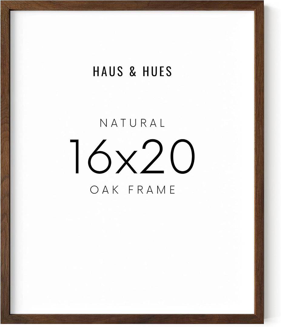 HAUS AND HUES Walnut Rustic Frame - 16x20 Wooden Poster Holder, Natural Wall Display, 16x20 in