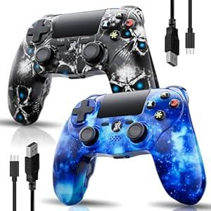 CHENGDAO Controller for PS4, Wireless Controller 2 Pack for Sony PlayStation 4/ Slim/ Pro, Remote Control with 6-Axis Motion Sensor/ Double Vibration/ Sensitive Touch Pad/ Speaker & 3.5mm Audio Jack