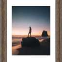Golden State Art, 14x18 Picture Frame - Displays 11x14 Photo with Mat or 14x18 without Mat, Wide Moulding Solid Wood Frame for Wall Display, Distressed Brown