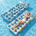 Stonful 2 Pack Inflatable Pool Float Mat, Giant Pool Floats Adult Size with Headrest, Lake Float Raft Water Lounger, Multi-Purpose Swimming Pool Floats for Pool Party, Summertime Beach, Outdoor