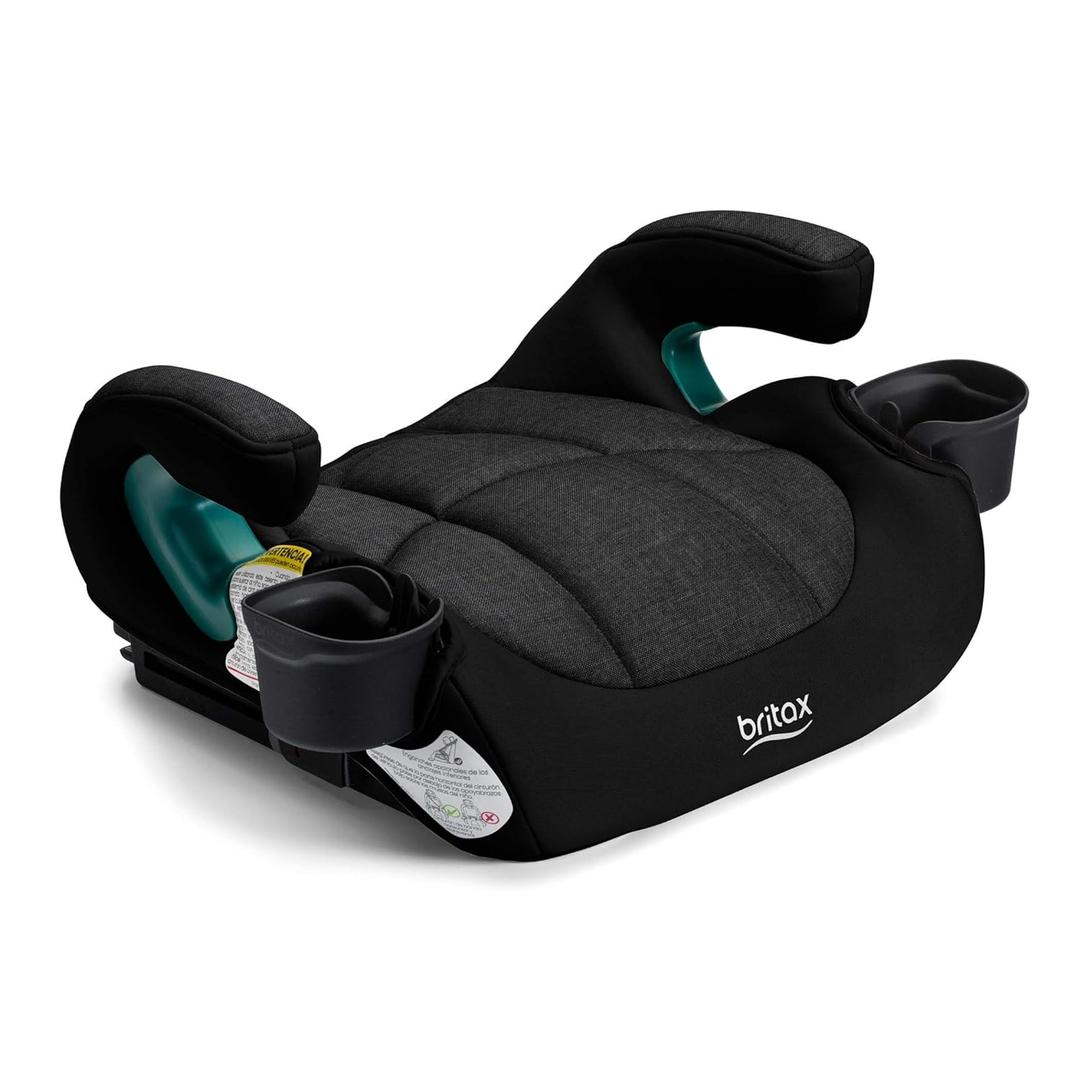 Britax UpNGo Click Backless Booster Car Seat with Rigid Latch, Lightweight and Portable Travel Booster with Slim Design and PosturePlus, Accommodates Kids up to 120 Lbs and 63 Raven Black (Manufacturing Date 02/09/2026)