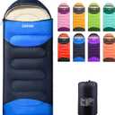 Lightweight Sleeping Bag for Adults, 3-Season Waterproof Backpacking Sleeping Bags with Compression Sack, Comfort Temp 5068F, Portable Camping Essential Gear for Travel, Hiking, Outdoor, Indoor