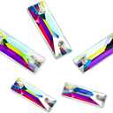 DONGZHOU Strip Shape Sew on Rhinestones,Sew on Crystal for Clothes Flat Back Rhinestones with 2 Holes (AB-3061 Baguette)