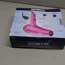 Conair Hair Dryer with Retractable Cord, 1875W Blow Dryer, 3 Heat Settings, 2 Speeds, Blow Dryer with Diffuser and Concentrator Attachments, Ionic + Tourmaline Technology, Pink