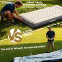 KASIMO Air Mattress Twin with Built-in Battery Powered Removable Pump, TPU Blow Up Mattress with Pillow, Strong Support All Night,No Lost Air, Compact Inflatable Air Bed for Home Guests Camping